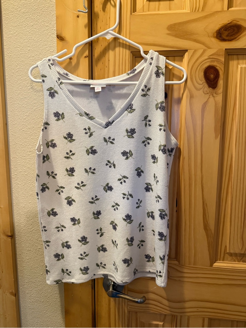 LuLaRoe Light Blue Floral V-Neck Tank